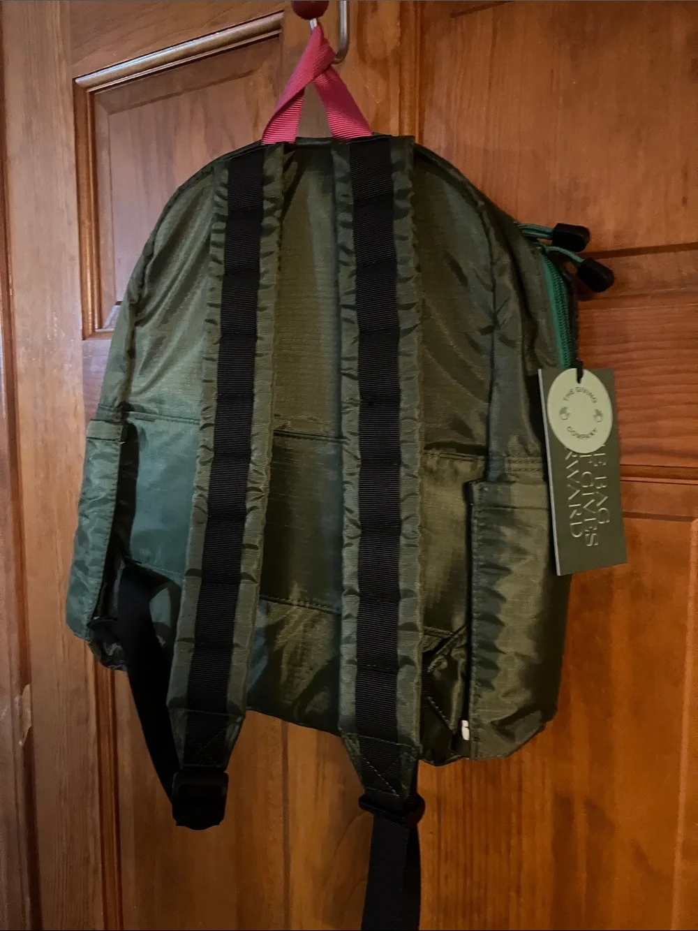 New State Kane Ripstop Backpack Olive Diagonal Zipper NWT